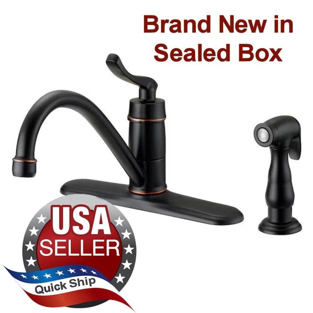 Project Source Laural Oil Rubbed Bronze Single Handle Kitchen Faucet & Sprayer